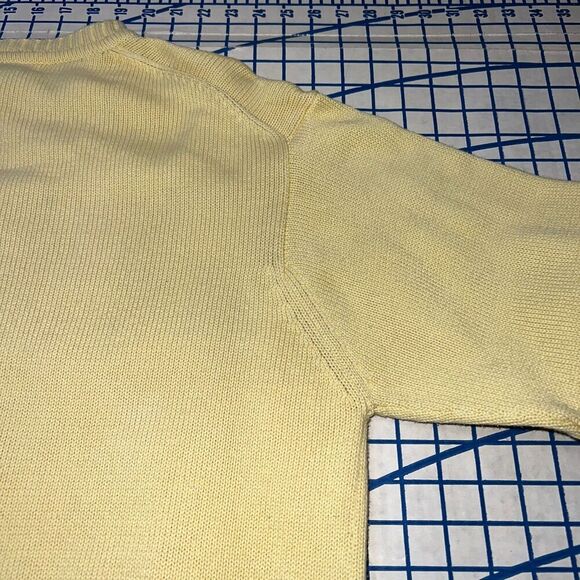 Vtg L.L Bean Sweater Men's Size L-REG Yellow Knitted Pullover Sweater - Picture 9 of 11